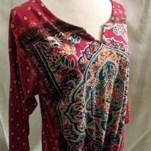 Onque casuals women's tie-front top size large